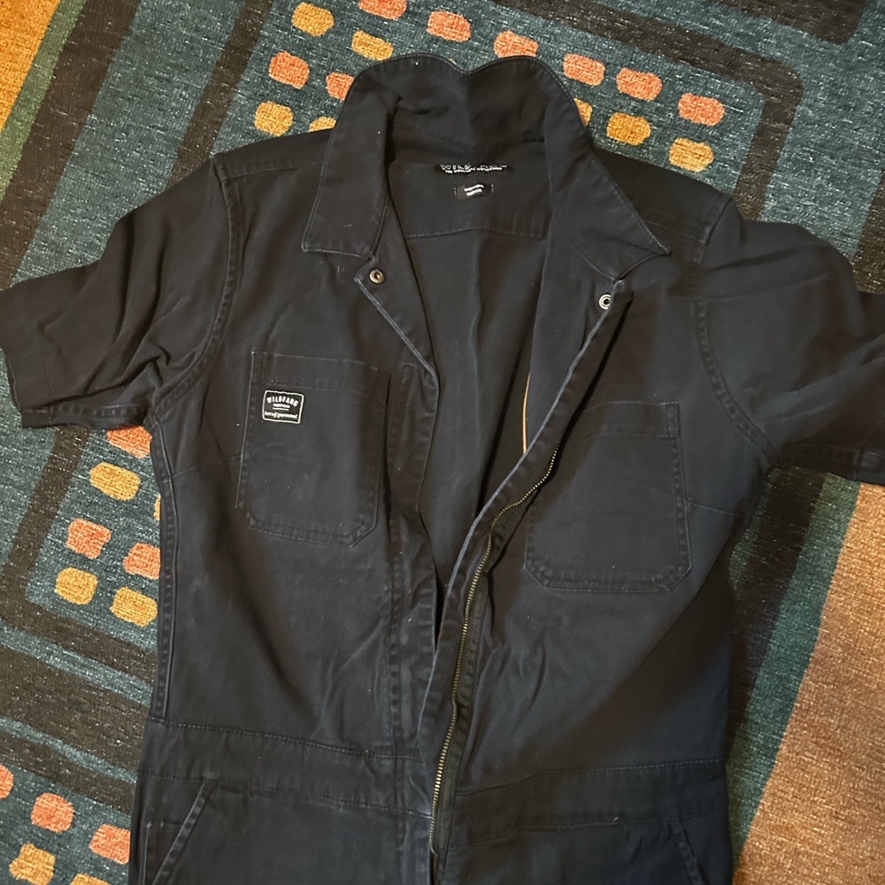 Wildfang Black Essential Short Sleeve Coveralls - Picture 2 of 9